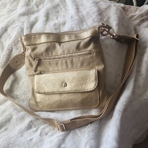 Chico's Metallic Gold Crossbody Bag